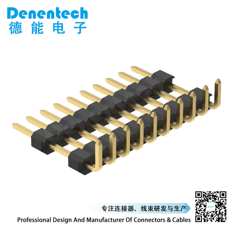 Denentech  2.0mm pin header single row dual plastic right angle   pin header right angle